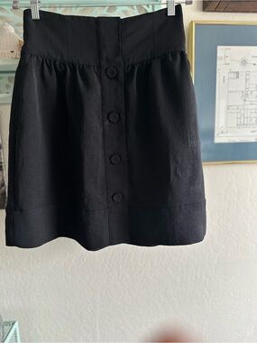 Mango Black Button-Front Mini Skirt